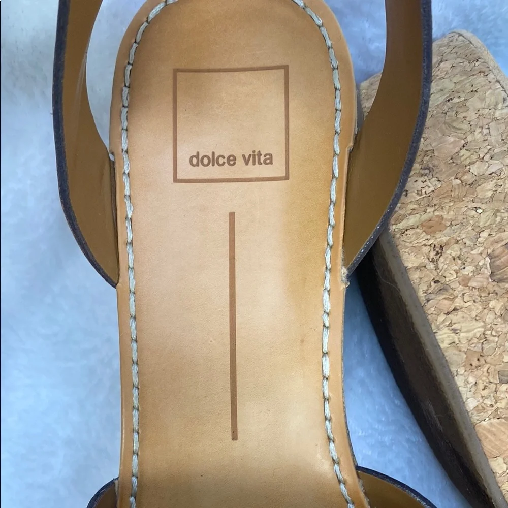 Dolce Vita Brown Platform Cork Wedge Sandals